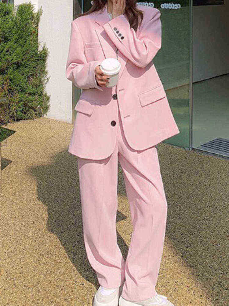 Autumn Casual Plus Size Women Business Pants Suit Loose Vintage Elegant White Blazer Pantsuit Femme Fashion Clothing Two Piece J220813, Pink
Autumn Casual Plus Size Women Business Pants Suit Loose Vintage Elegant White Blazer Pantsuit Femme Fashion Clothing Two Piece J220813, Pink