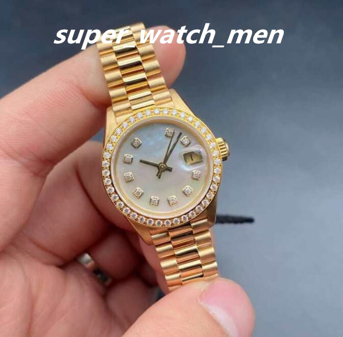 3 style Factory Women's Watch Automatic Mechanical 69178 18K Yellow Gold MOP Diamond Dial Bezel 26mm Lady Watch Sapphire Dive Ladies Fashion Girl Wristwatches Gift, Custom waterproofing
3 style Factory Women's Watch Automatic Mechanical 69178 18K Yellow Gold MOP Diamond Dial Bezel 26mm Lady Watch Sapphire Dive Ladies Fashion Girl Wristwatches Gift, Custom waterproofing