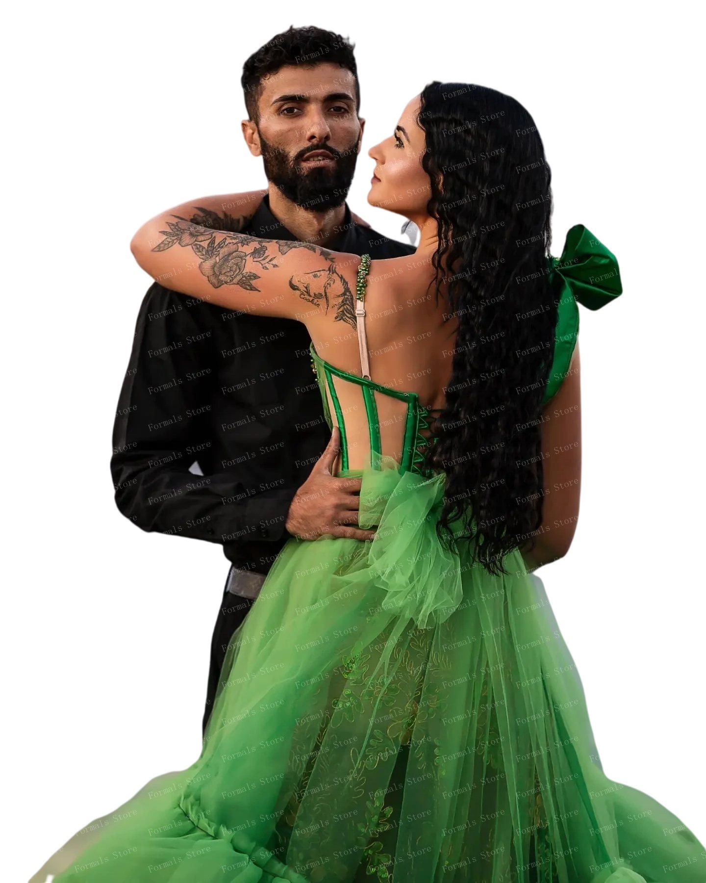 Sweetheart Green princess prom dresses Crystals Beaded Women fairy tulle Layered Ruffled Evening DressFor Woman Lace-up Back