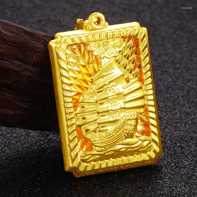 Pendant Necklaces Vietnam Alluvial Gold Buddha Charms 2022 Design Big Square Dragon Pendants For Necklace Making Jewelry Fittings