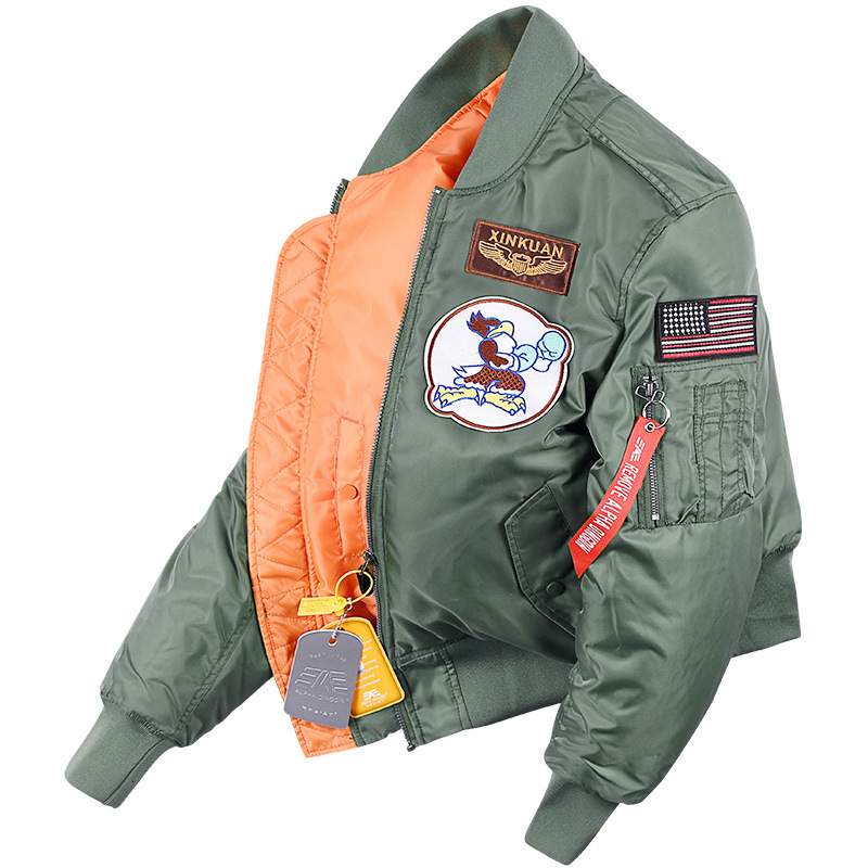 Mens Jackets ABOORUN Winter Fashion MA1 Bomber Air Force Pilot Combat Down Cotton Coats for Male 221129