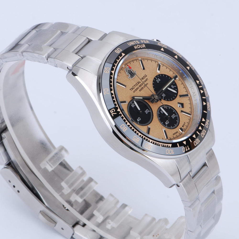 Wristwatches Mens Watches Top Brand Luxury Tactical Frog Chronograph Watch Japan VS75A Quartz Movement Panda Dial 20Bar Waterproof Reloj 221128
