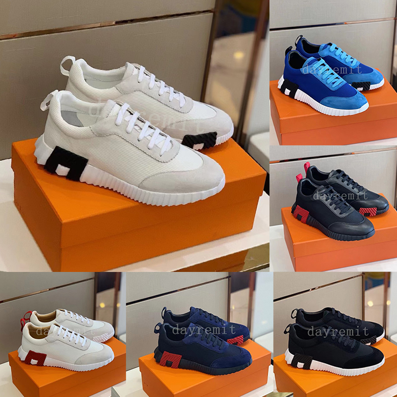 Designer Casual Shoes Bouncing Sneakers Suede Trainers Breathable Patchwork Mesh Running Shoe Men Bounce Sneaker Non-slip Rubber Flat Trainer Size 39-45