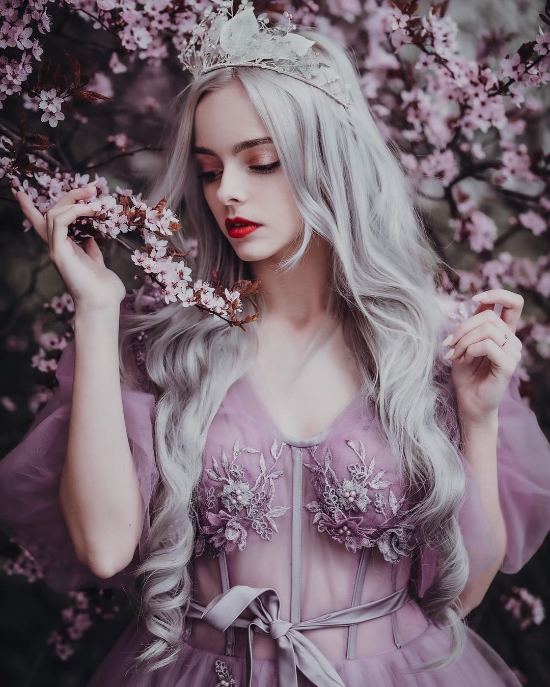 Lilac Lavender Applique Prom Dresses princess Off-Shoulder Florwer Fairy Floral Tulle Evening Dress Puffy Dress Photoshoot