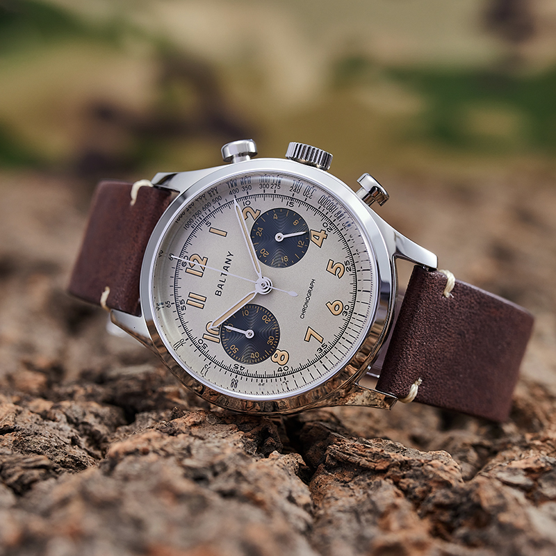 Wristwatches Baltany Quartz Chronograph Watches 39mm Panda Dial 5ATM Water Resistant Retro Super Luminous Vintage Watch 221128