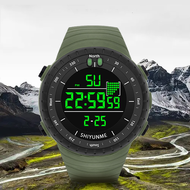 Wristwatches Mens Watch Military Water Resistant SHIYUNME Sport watch Army LED Digital Wrist Stopwatches for Male 221129