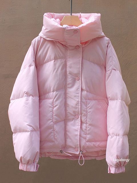 Women s Down Parkas Lagabogy Winter Women 90 White Duck Coats Casual Candy Color Warm Bread Jackets Female Hooded Loose Snow Outwear 221128