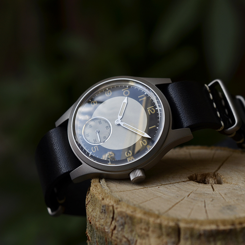 Wristwatches Baltany Tuxedo Retro Watch 36mm Sub Second 60s Mini Dress Watches Stainless Steel Leather Strap Wristwatch 221128