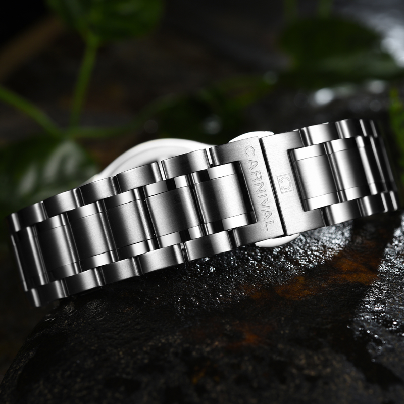Wristwatches CARNIVAL Luxury Brand Watch Men Quartz Watches Luminous Hands Waterproof Solid Stainess Steel Men s Clock Relogio Masculino 8638 221128