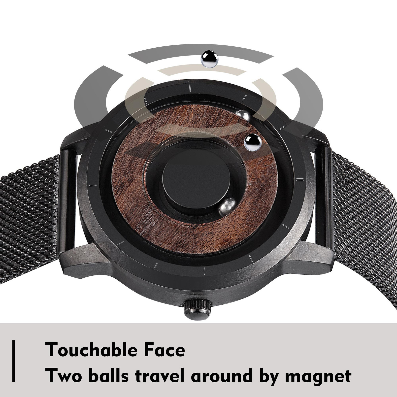 Wristwatches EUTOUR Original Magnetic Wooden Dial Fashion Casual Quartz Watch Simple Men s Stainless Steel Leather Strap 221128