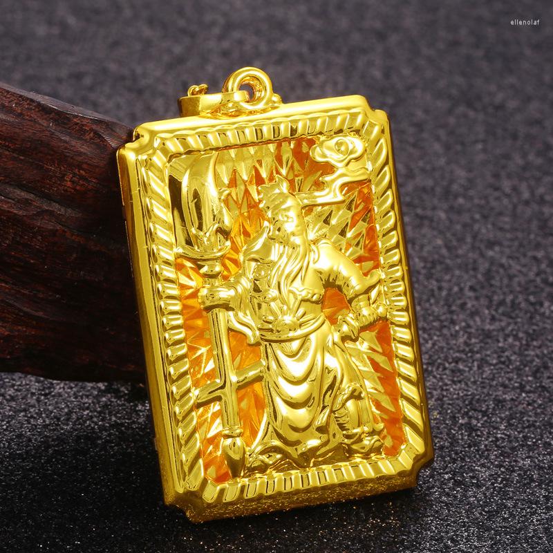 Pendant Necklaces Vietnam Alluvial Gold Buddha Charms 2022 Design Big Square Dragon Pendants For Necklace Making Jewelry Fittings