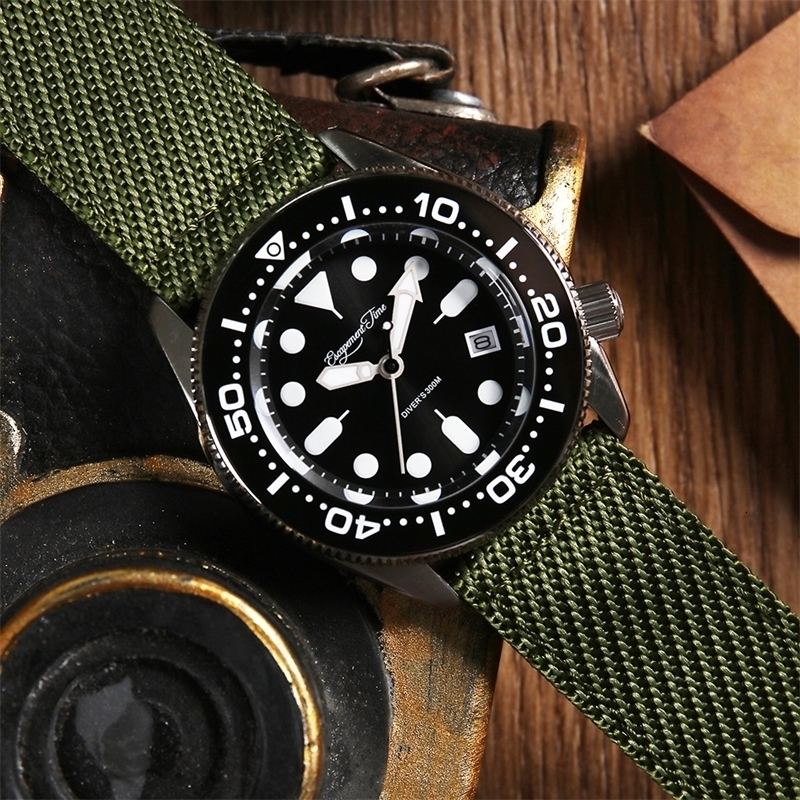 Wristwatches Escapement TimeQuartz 2S60 Movement Diver Water Sapphire Ceramic Bezel BGW9 300M Waterproof The battery lasts for ten years 221128