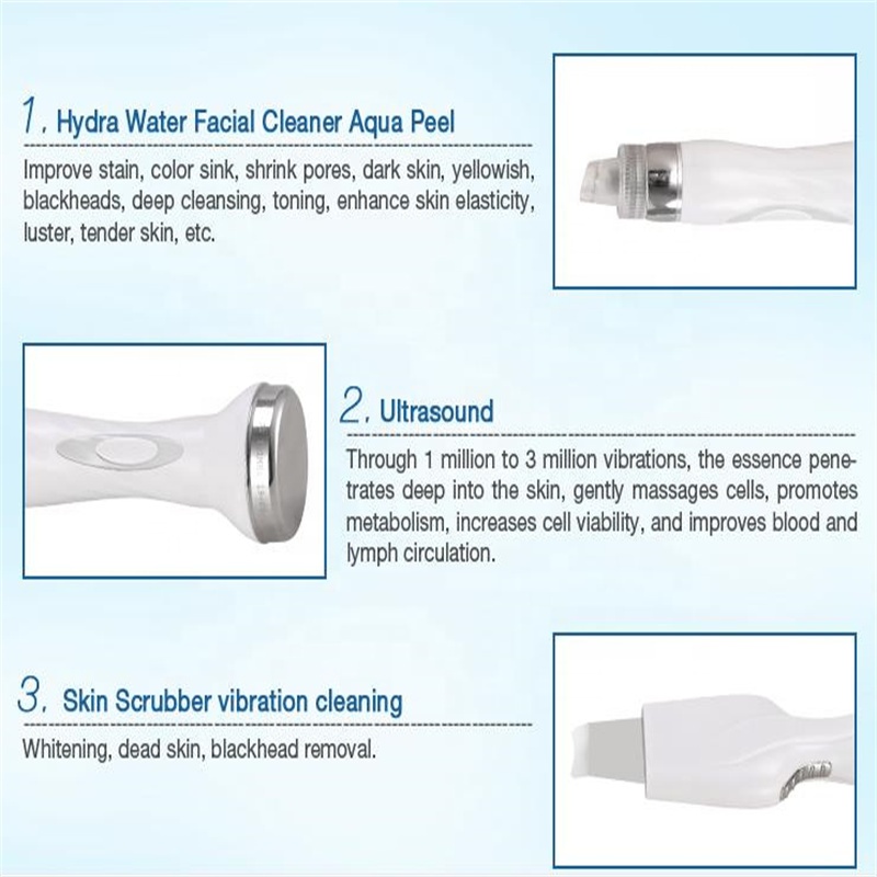 Portable Multi-Functional Beauty Equipment 7 In 1 H2O2 Water Oxygen Jet Peel Hydra Skin Cleansing Hydra Dermabrasion Machine Water Aq