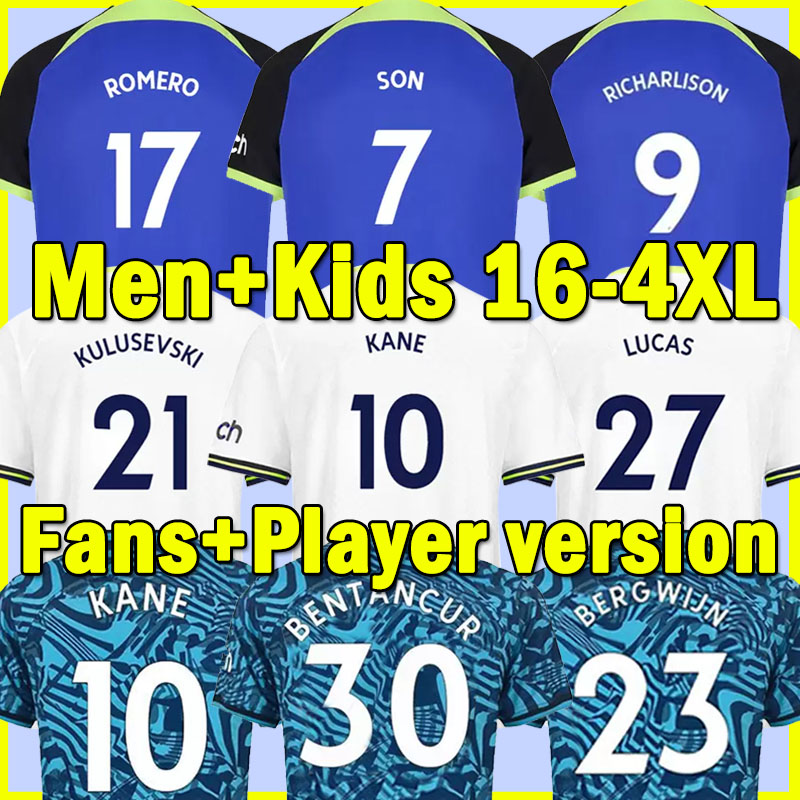 4XL 22 23 KANE SON Soccer Jerseys KULUSEVSKI PERISIC HOJBJERG colorful RICHARLISON Football Shirts 2022 2023 LUCAS DELE ROMERO big size Fans Player version Uniform, 22-23 away kids kits
4XL 22 23 KANE SON Soccer Jerseys KULUSEVSKI PERISIC HOJBJERG colorful RICHARLISON Football Shirts 2022 2023 LUCAS DELE ROMERO big size Fans Player version Uniform, 22-23 away kids kits