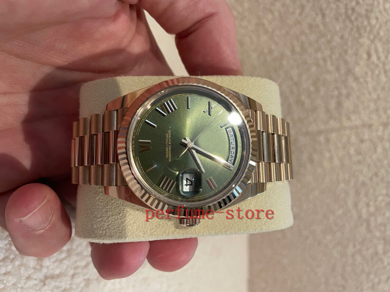 designer watches Day-Date brand 3235 40 Rose Gold Olive Green Dial Men's Watch 228235 02PB
designer watches Day-Date brand 3235 40 Rose Gold Olive Green Dial Men's Watch 228235 02PB