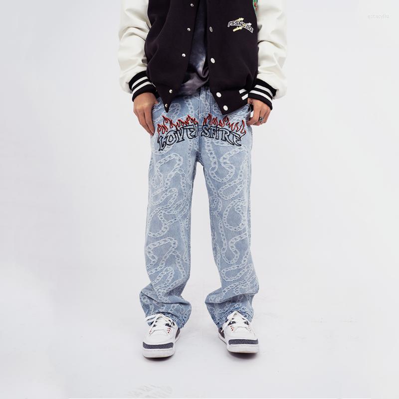 Men' Jeans Men' High Street Embroidered Baggy Hip Hop Streetwear Pants Y2K Fashionable Brand Men, Blue
Men' Jeans Men' High Street Embroidered Baggy Hip Hop Streetwear Pants Y2K Fashionable Brand Men, Blue