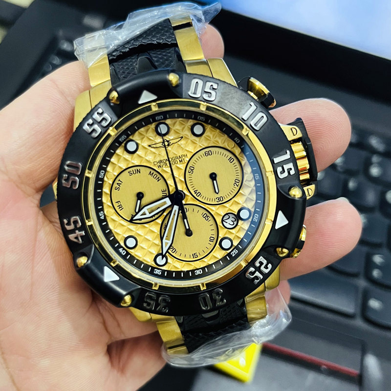 Wristwatches Watch for Men Stainless Steel Luminous Chronograph Invincible Luxury Wirstwatch Invicto Reloj De Hombre Drop 221128