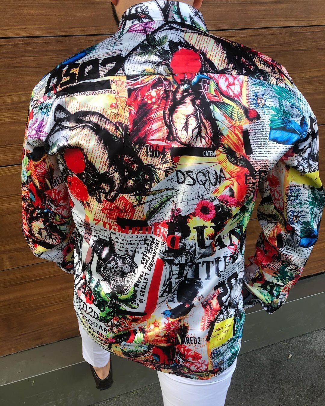 Men s Casual Shirts Men Letter pattern texture print long sleeve casual shirt 221128