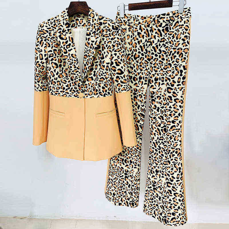 Blazer Pant Suits Two Piece Set Leopard Print Office Ladies Women Business Single Button Flared Pants Blazer Pants Formal Suit J220813, Leopard print suit
Blazer Pant Suits Two Piece Set Leopard Print Office Ladies Women Business Single Button Flared Pants Blazer Pants Formal Suit J220813, Leopard print suit