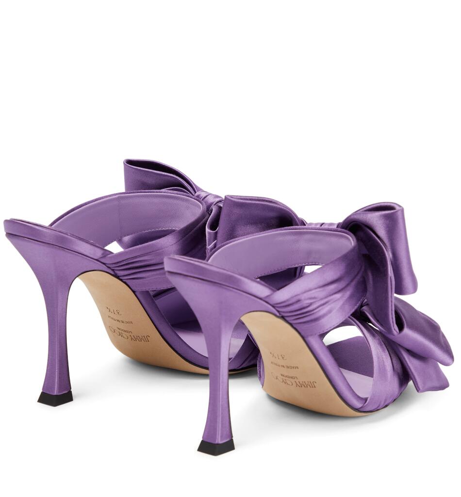 Top Brands Women Flaca Sandals Shoes with Bow Velvet & Stain Square Toe Mules Bridal Wedding Dress Lady Slipper EU35-43 Original Box