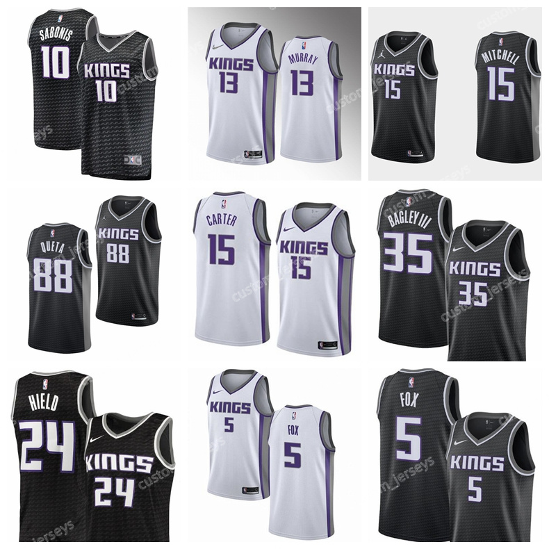 Sacramento''Kings''Men Jersey 5 Fox 8 Harkless 10 Sabonis 13 Murray 15 Mitchell 88 Queta 24 Hield 35 Bagley III Black White Stitched''NBA''Basketball Jerseys
Sacramento''Kings''Men Jersey 5 Fox 8 Harkless 10 Sabonis 13 Murray 15 Mitchell 88 Queta 24 Hield 35 Bagley III Black White Stitched''NBA''Basketball Jerseys