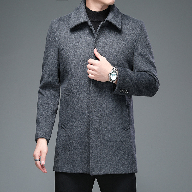 Mens Wool Blends High Quality Winter Jackets and Coats Business Casual en Long Overcoat Men Turn Down Collar 221129