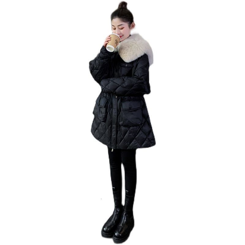 Women s Down Parkas Winter Warm White Duck Jacket Fashion Long Sleeve Women Coat Real Fur Collar Female Elegant Outerwear Y212 221128
