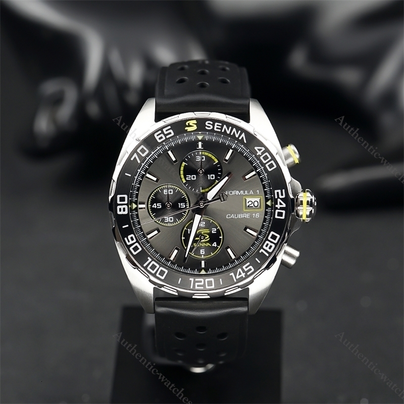 Wristwatches Top Brands 43mm Quartz Chronograph SENNA EDITION SPECIAL Sports Watch Mens Rubber strap Orange Dial Relogio 221128, Tcv0015
Wristwatches Top Brands 43mm Quartz Chronograph SENNA EDITION SPECIAL Sports Watch Mens Rubber strap Orange Dial Relogio 221128, Tcv0015