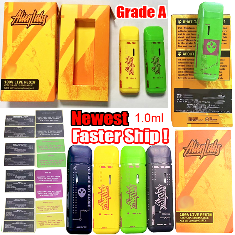 New Alien Labs Disposable Vape Pen Live Resin Rechargeable E Cigarettes Vapes Pen Device Pods Kits Empty Oil Carts Pod 360mah Vaporizer Black Yellow Green 10 Flavors
New Alien Labs Disposable Vape Pen Live Resin Rechargeable E Cigarettes Vapes Pen Device Pods Kits Empty Oil Carts Pod 360mah Vaporizer Black Yellow Green 10 Flavors