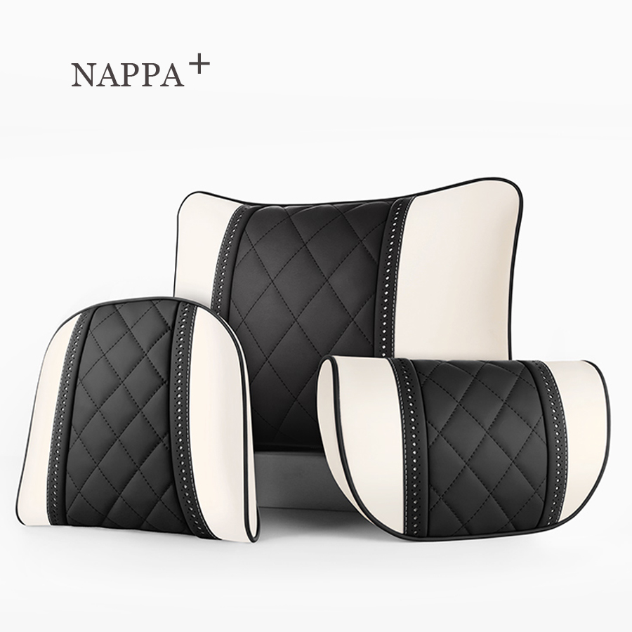 NAPPA Car Seat Lumbar Pillow For Mercedes Maybach S-Class Headrest Leather Car Travel Neck Rest Pillow Luxury Car Accessories
