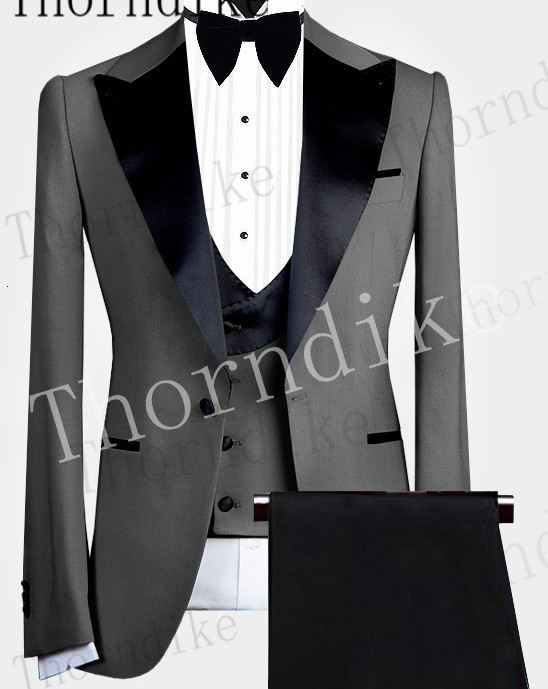 Men's Suits Blazers Thorndike 3 Pieces Peaked Lapel Fit Business Regular Prom Tuxedos For Wedding BlazerPantsVest 221128
