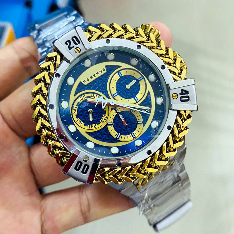 Wristwatches Undefeated Reserve Herc Mens Watch Luminous Chronograph Stainless Steel Luxury Watches Invicto Reloj De Hombre For Drop 221128