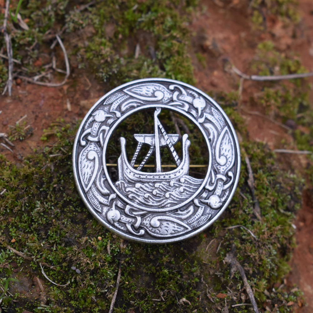 Pins Brooches 12pcs sanlan celtic viking ship brooch pin vintage metal brooches for women and men 221128