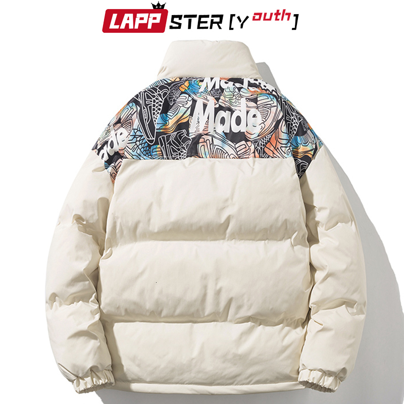 Mens Down Parkas LAPPSTERYouth Men Harajuku Casual Vintage Winter Jacket Thick Streetwear Puffer Man Korean Fashion Bubble Coat 221129