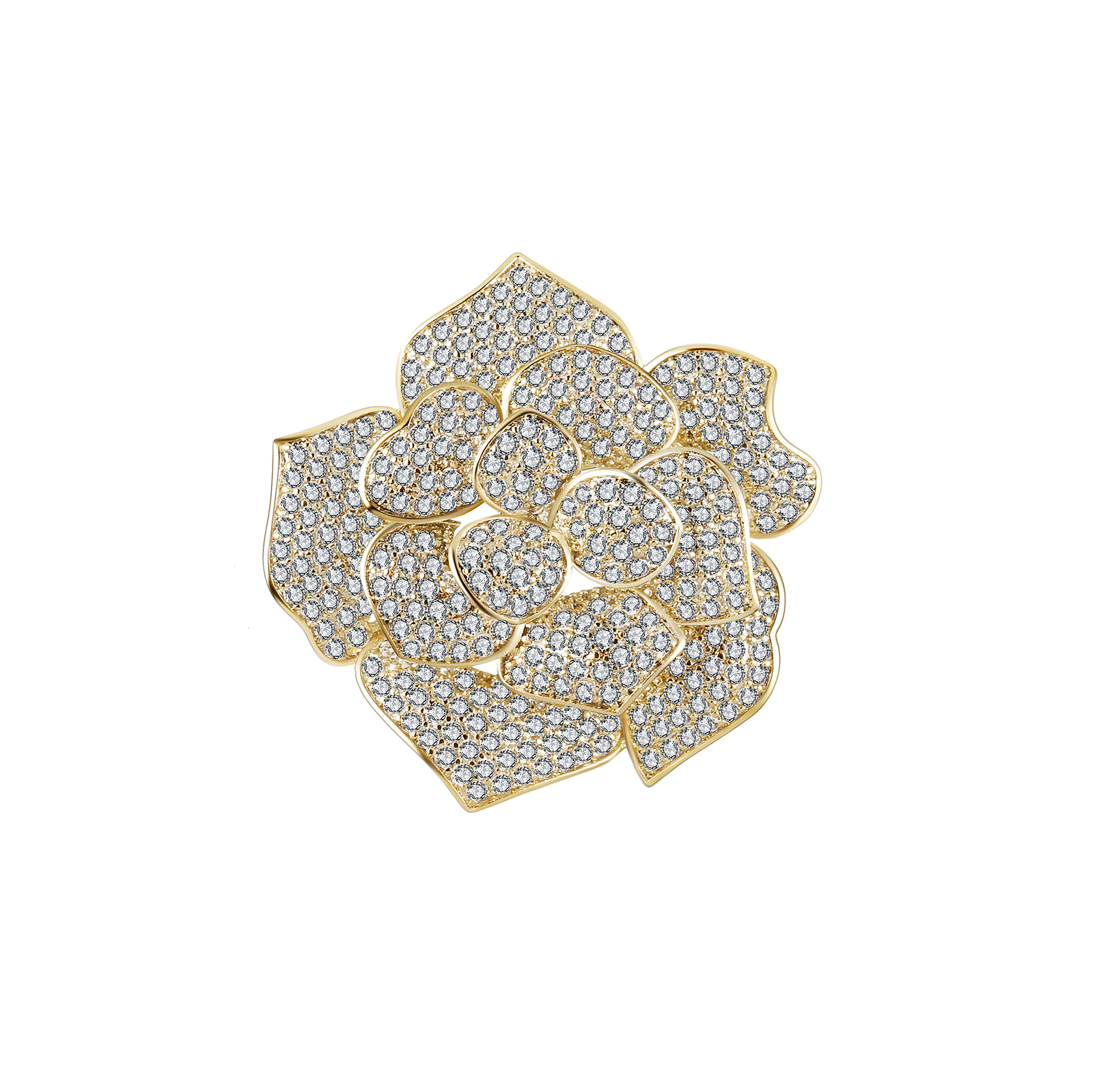 Pins Brooches Cubic Zirconia Micro Pave Camellia Flower Broach Crystal Floral Pin for Women Accessory 221128