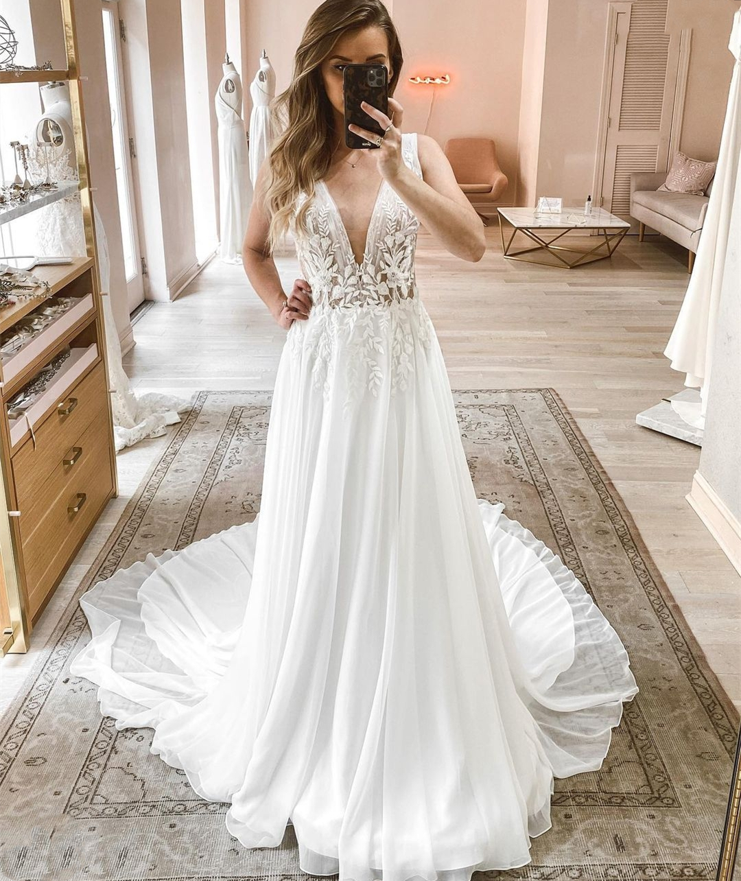 Princess Wedding Dress V-Neck Sleeve Boho Rustic Civil Floor length Sweep Train Chiffon Robe De Mairee Charming For Women, Brown
Princess Wedding Dress V-Neck Sleeve Boho Rustic Civil Floor length Sweep Train Chiffon Robe De Mairee Charming For Women, Brown