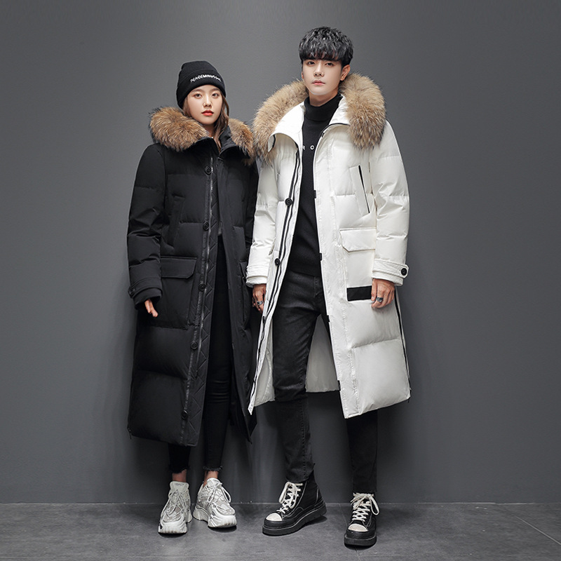 Winter Down Jacket X-long Fashion Real Fur 90% White Duck Thicken Warm Puffer Solid Coats, Black
Winter Down Jacket X-long Fashion Real Fur 90% White Duck Thicken Warm Puffer Solid Coats, Black