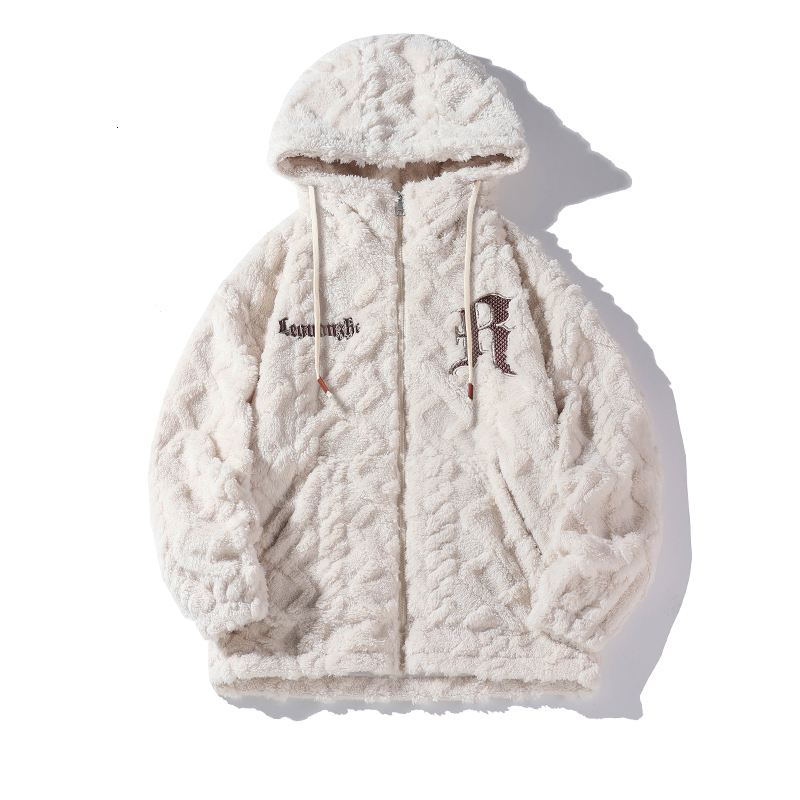 Mens Jackets LAPPSTER Y2k Winter Fleece Hooded Fluffy Coats Korean Streetwear Windbreaker Oversized Japanese Parkas 221129