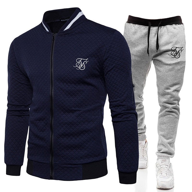 Mens Tracksuits SIK SILK High Quality Stand Collar Sweater Set Autumn Winter Street Zip CoatPants Casual Sportswear 2 Piece 221130wtt