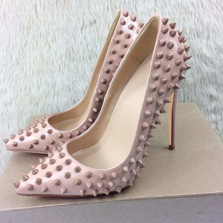 Nude Shoes High Heel Wedding Shoes Pumps 12Cm 10Cm Shiny Patent Leather Rivet Spikes Studded Poined Toes Women Lady Bride Stiletto 8cm Heels Size 34--44, 14
Nude Shoes High Heel Wedding Shoes Pumps 12Cm 10Cm Shiny Patent Leather Rivet Spikes Studded Poined Toes Women Lady Bride Stiletto 8cm Heels Size 34--44, 14