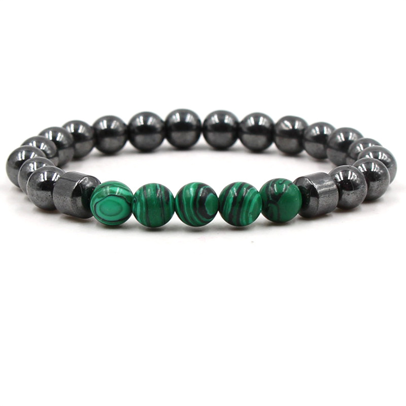 Natural Stone 8mm Hematite Howlite Malachite Tiger eye Beaded Bracelet Bangles Bracelets for Women Yoga Jewelry