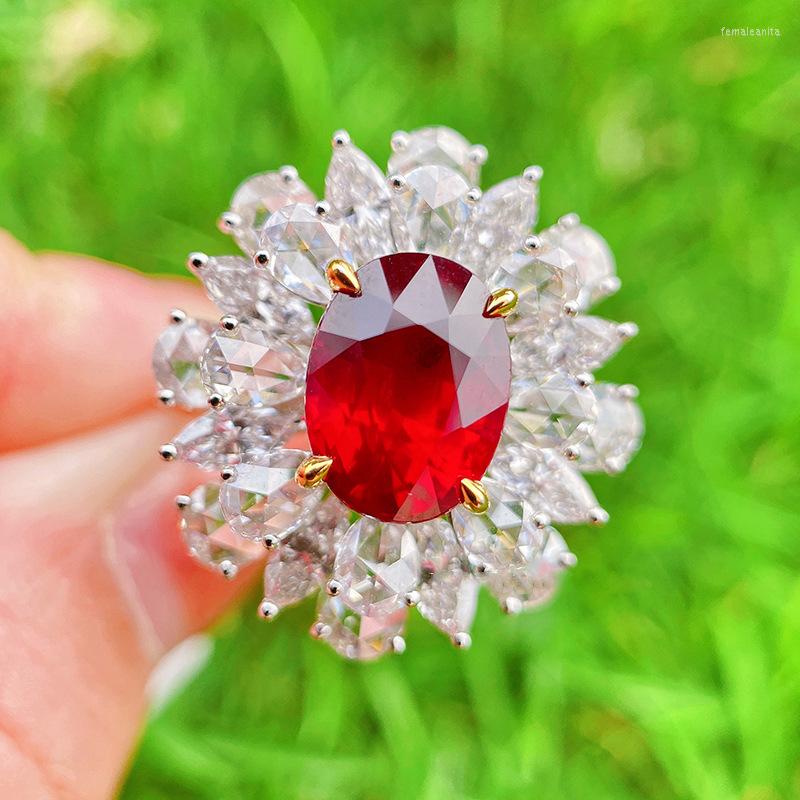 Cluster Rings Color Separation Simulation Ruby Treasure Full Diamond Open Ring Female Pigeon Blood Red Woman For Men Women
Cluster Rings Color Separation Simulation Ruby Treasure Full Diamond Open Ring Female Pigeon Blood Red Woman For Men Women