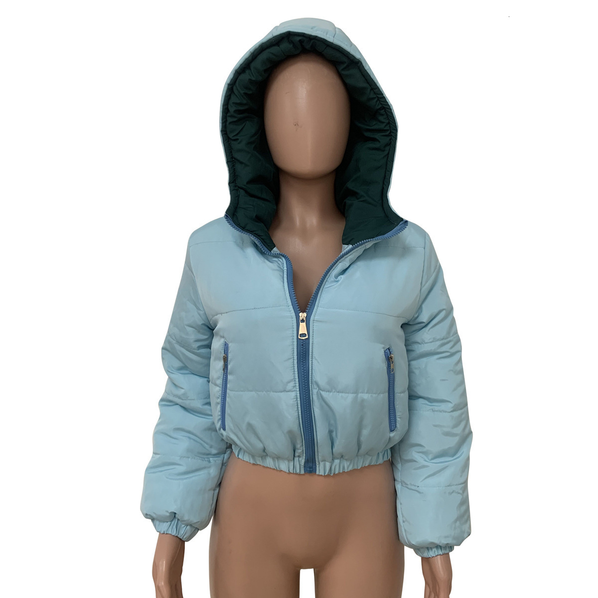 Women s Jackets Echoine Winter Autumn Zipper Embroidered letter Short Down Thick Hoodies Coat Outwear Streetwear Long Sleeeve Jacket 221130