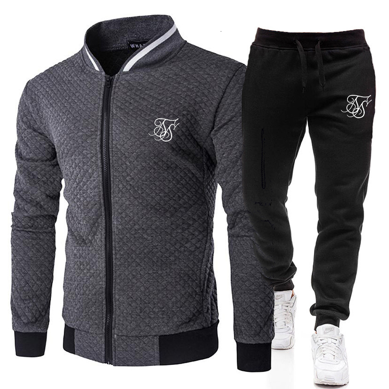 Mens Tracksuits SIK SILK High Quality Stand Collar Sweater Set Autumn Winter Street Zip CoatPants Casual Sportswear 2 Piece 221130wtt