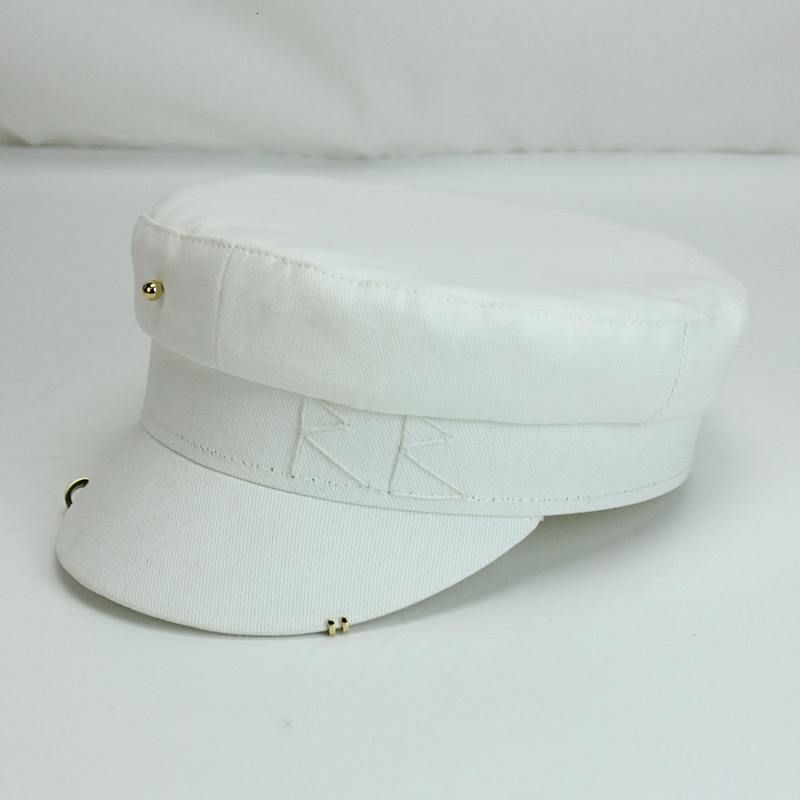 Berets Simple Embroidery RB Hat Women Men Street Fashion Style sboy Hats Black Flat Top Caps Drop Ship Cap 221130