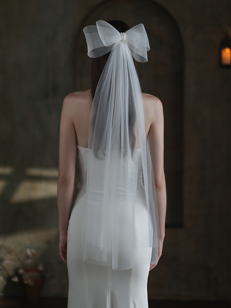 Lovely Wedding Veil with Big Bow Bridal Veils Wedding Accessories