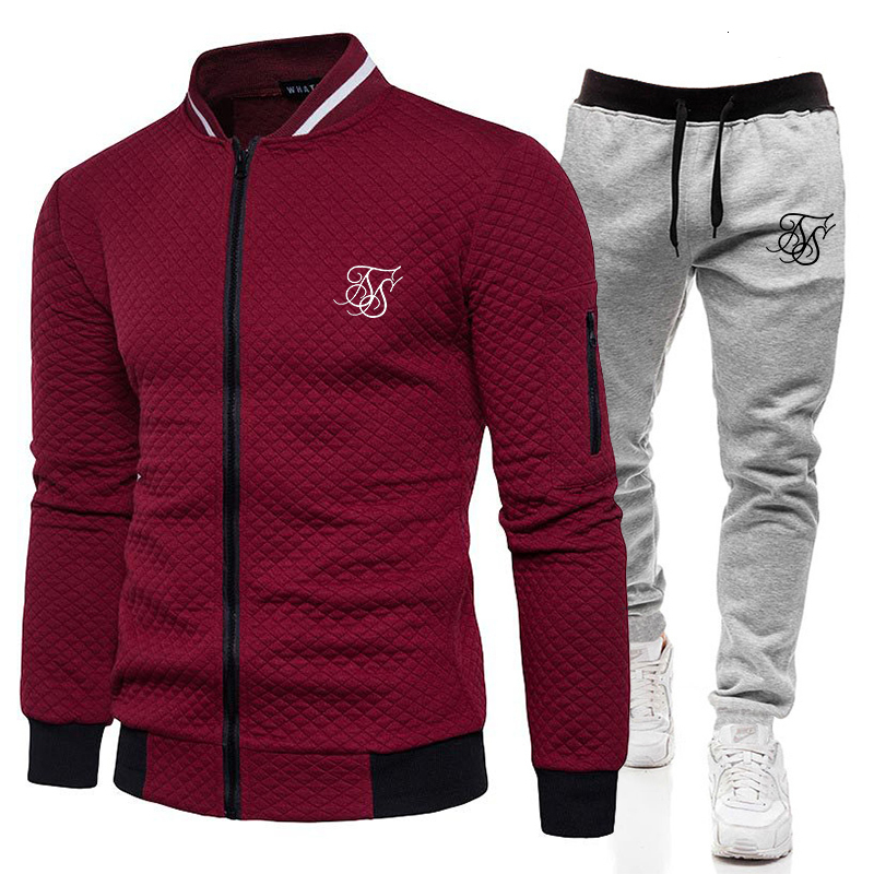 Mens Tracksuits SIK SILK High Quality Stand Collar Sweater Set Autumn Winter Street Zip CoatPants Casual Sportswear 2 Piece 221130wtt