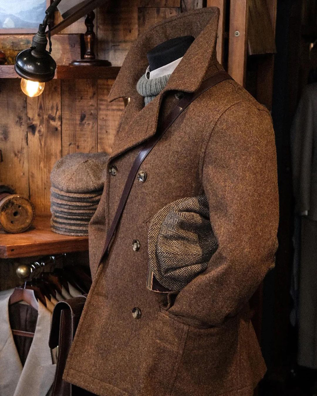 Winter Men Woolen Tuxedos Overcoat Double Breasted Thick Suit Coat Blend Business Prom Party Blazer One Piece