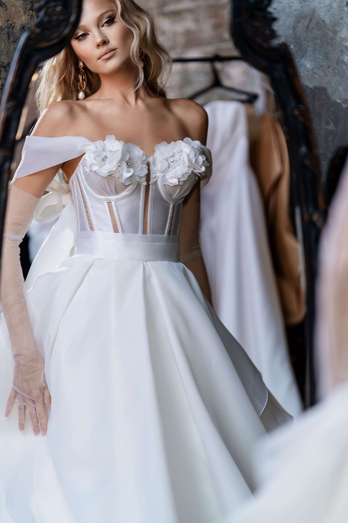Elegant A-E Wedding Dresses Sweetheart Off-The Shoulder Unique Design Necke Backless Stain Or Length Custom Made Plus Size Bridal Dress Vestidos De 66
