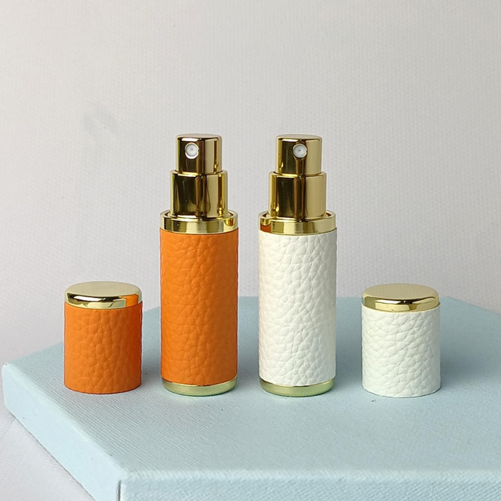 Perfume Bottle 5ml Leather Refillable Atomizer For Travel Spray With Ultral Fine Mist Fragrance Container 221130
